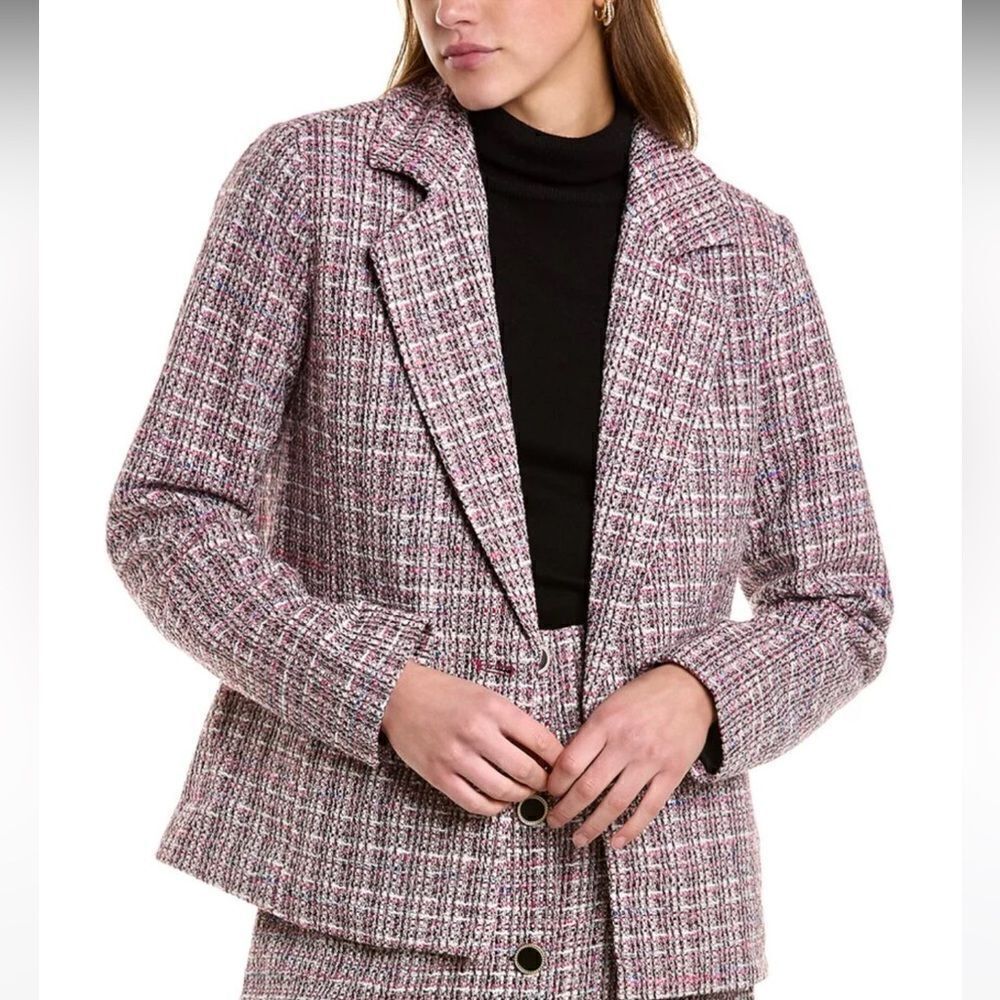 NWT Bagatelle Boxy Fit Blazer Pink Tweed Size M
